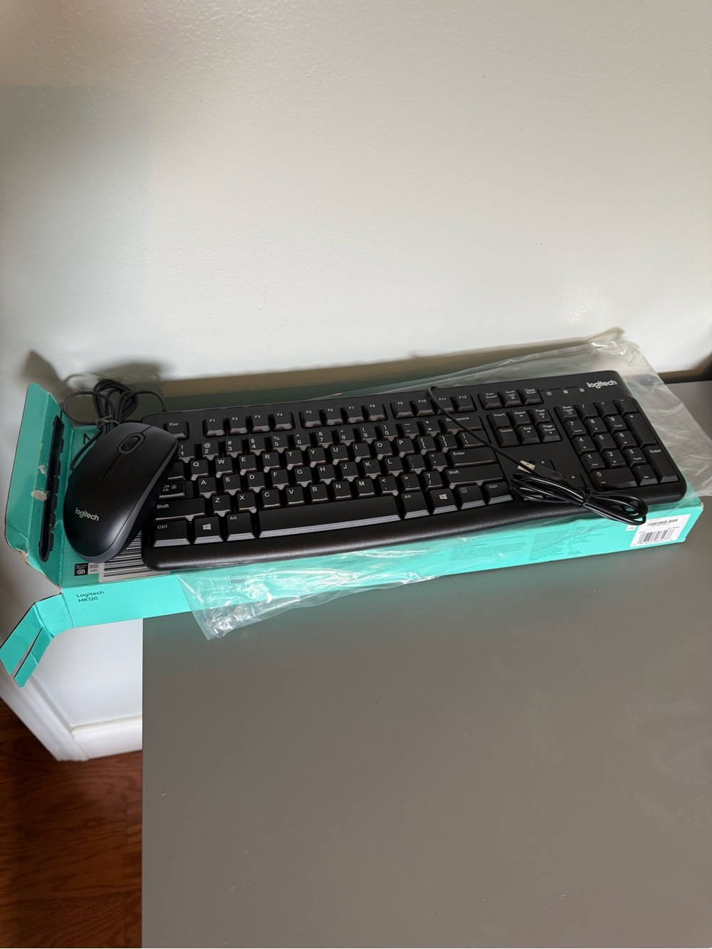 Logitech Black Wired Keyboard and Mouse Set
